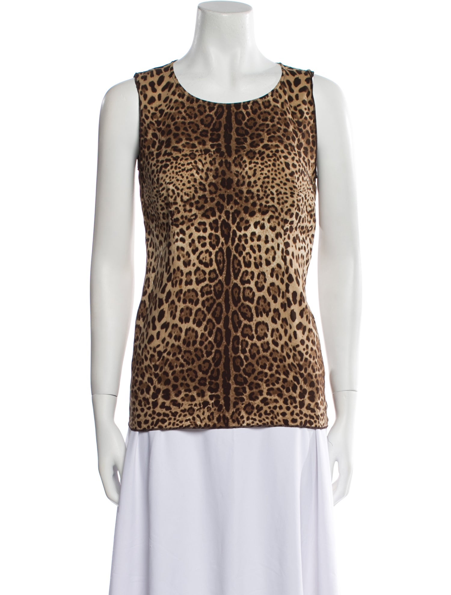Dolce & Gabbana Silk Animal Print Top