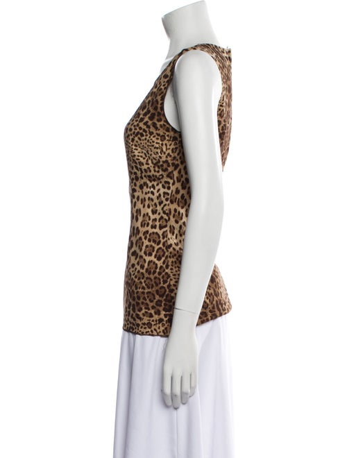Dolce & Gabbana Silk Animal Print Top
