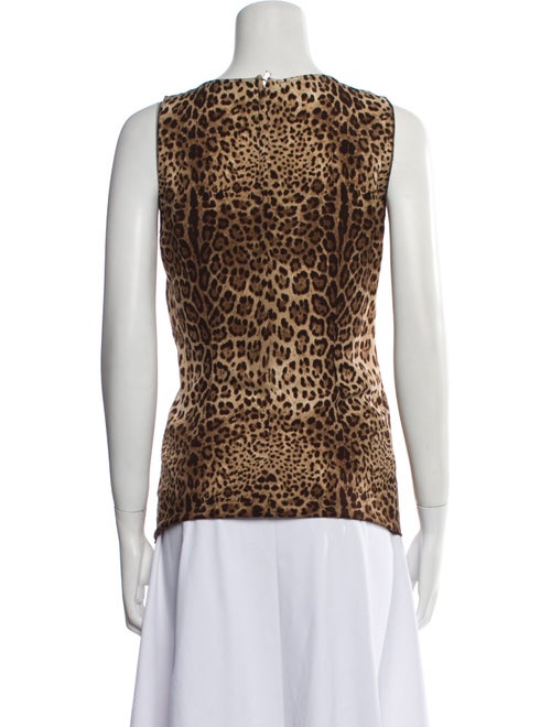 Dolce & Gabbana Silk Animal Print Top
