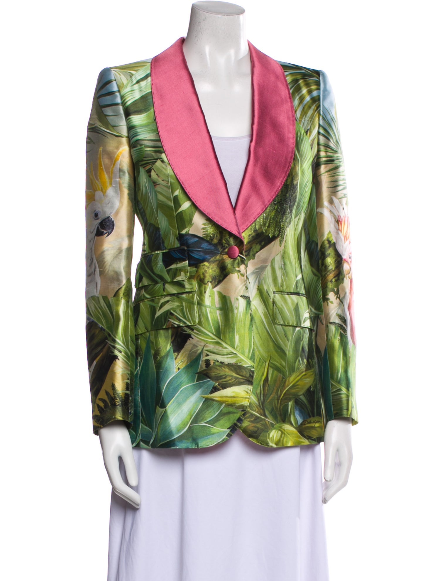 Dolce & Gabbana Silk Printed Blazer w/ Tags