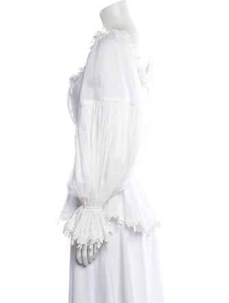 Dolce & Gabbana Square Neckline Long Sleeve Blouse