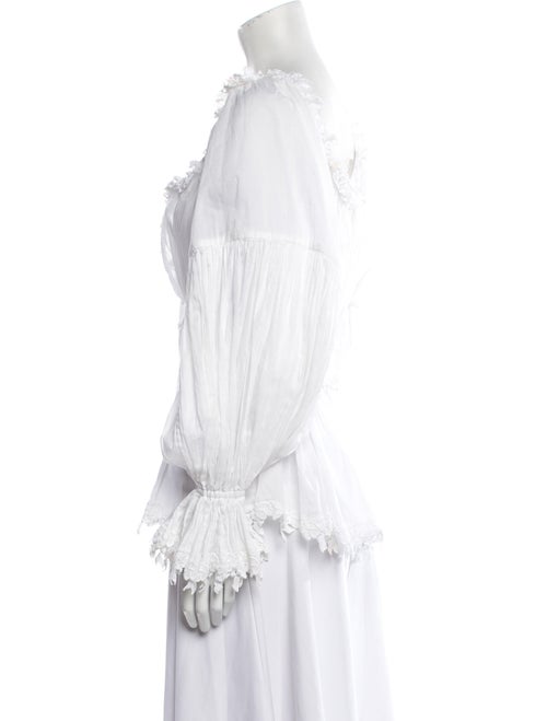 Dolce & Gabbana Square Neckline Long Sleeve Blouse