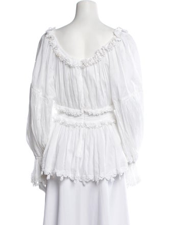 Dolce & Gabbana Square Neckline Long Sleeve Blouse