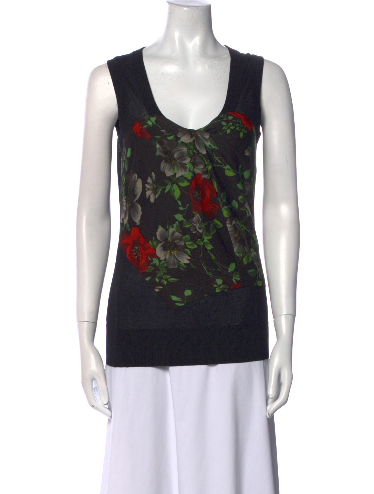 Dolce & Gabbana Floral Print Scoop Neck Top