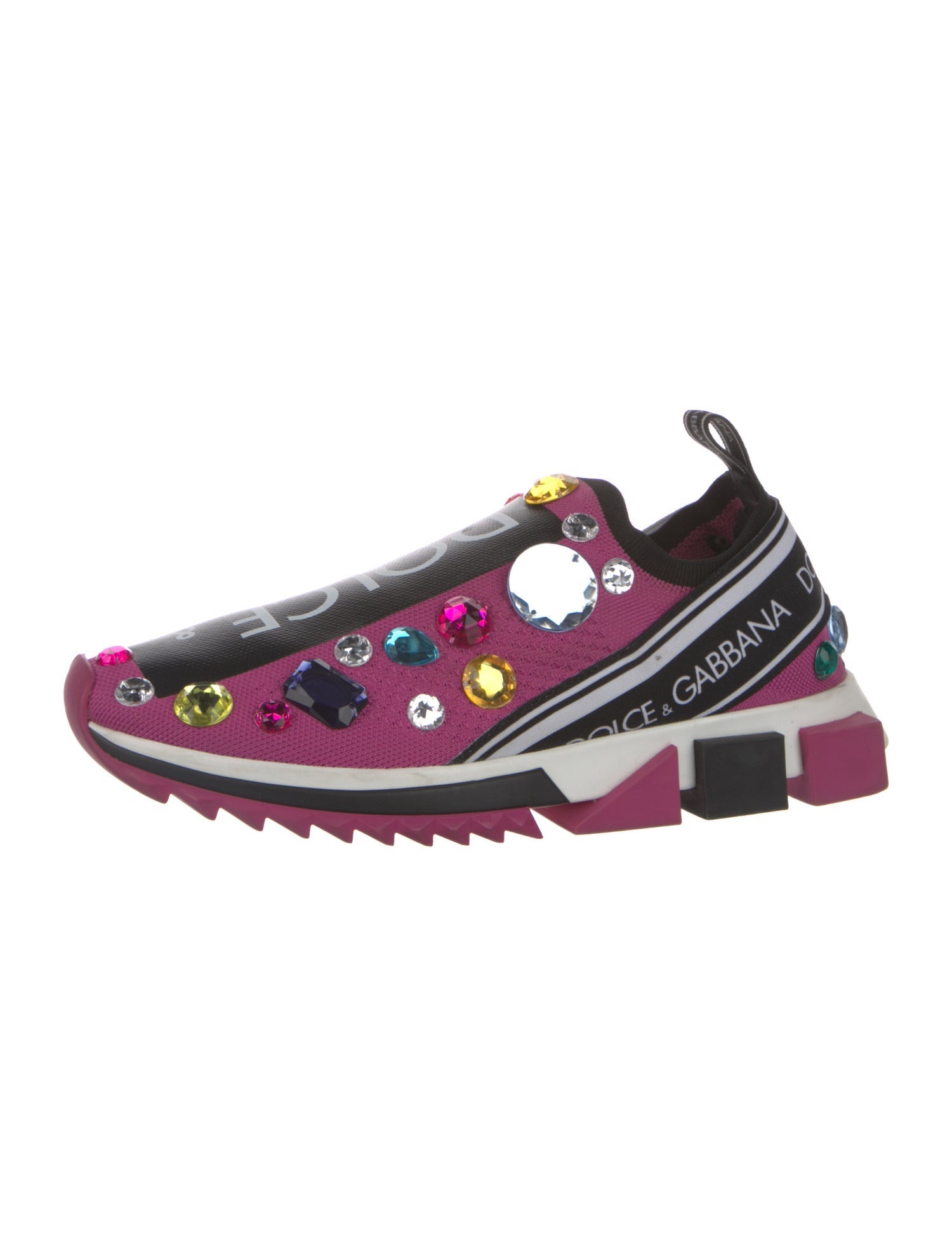 Dolce & Gabbana Printed Crystal Embellishments Sneakers