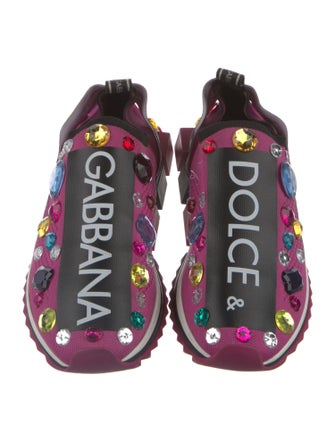 Dolce & Gabbana Printed Crystal Embellishments Sneakers