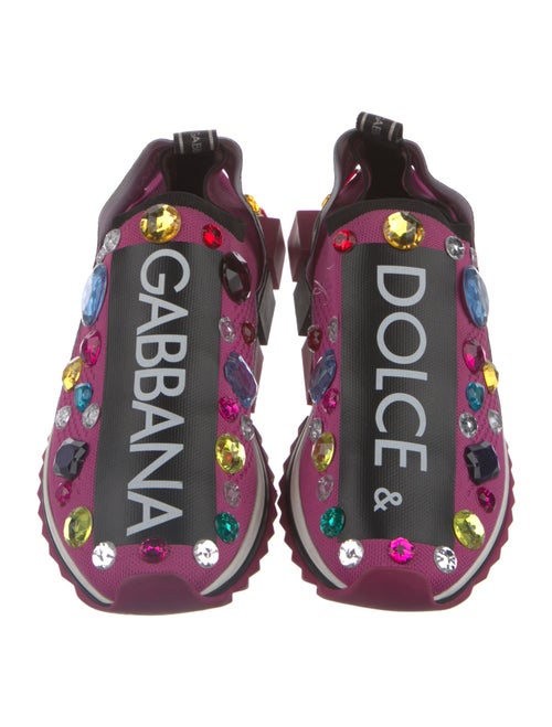 Dolce & Gabbana Printed Crystal Embellishments Sneakers