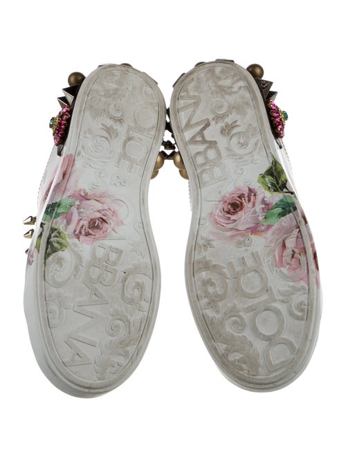 Dolce & Gabbana Leather Floral Print Sneakers
