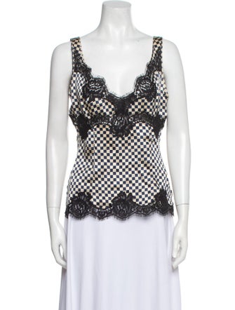 Dolce & Gabbana Printed V-Neck Top