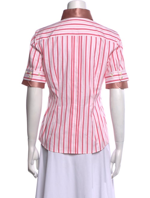 Dolce & Gabbana Striped Short Sleeve Button-Up Top