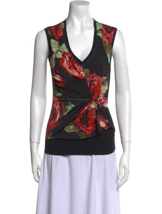 Dolce & Gabbana Virgin Wool Floral Print Top