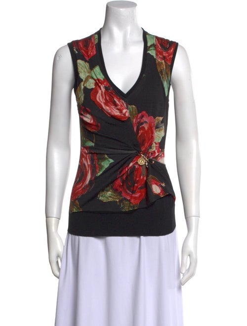 Dolce & Gabbana Virgin Wool Floral Print Top