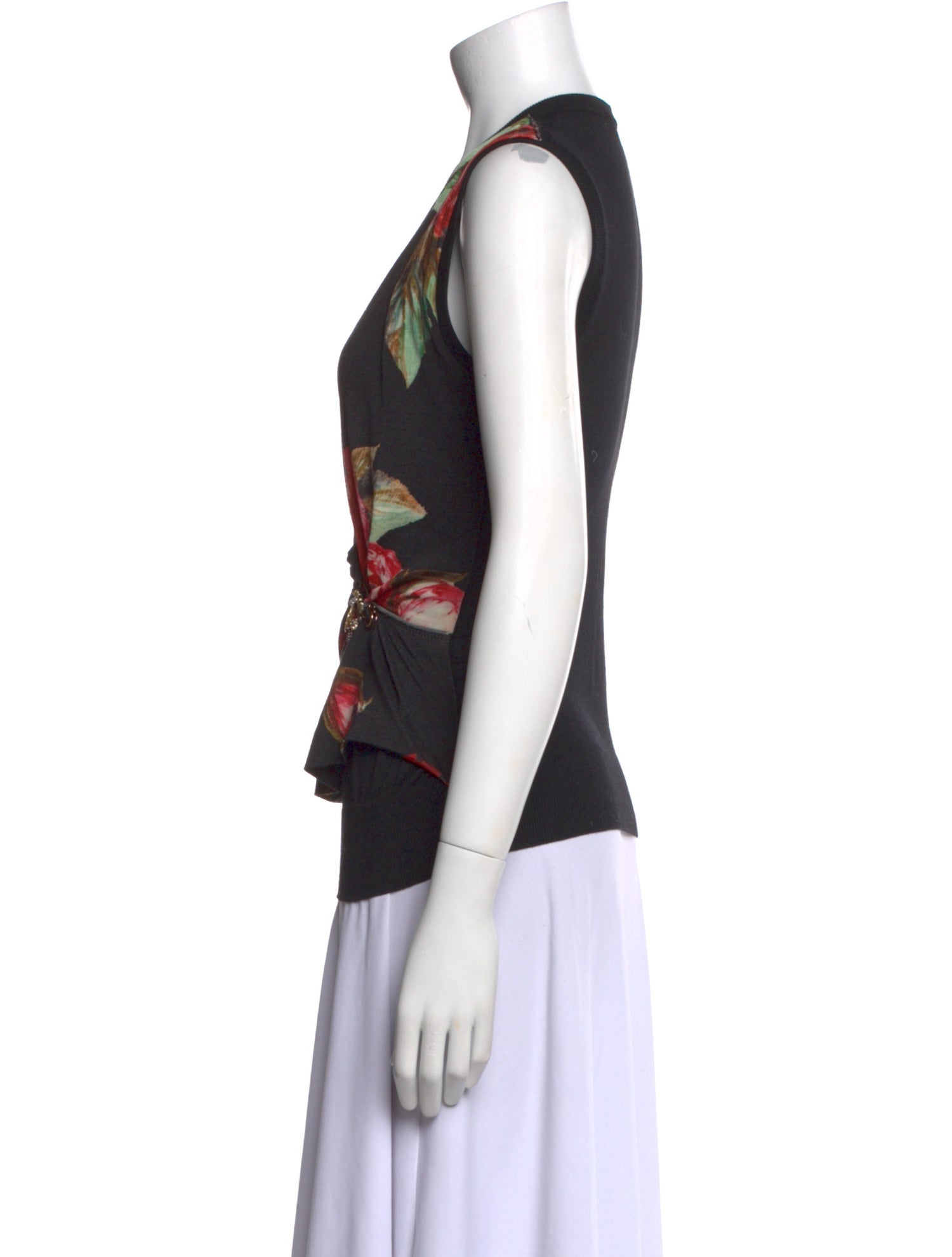 Dolce & Gabbana Virgin Wool Floral Print Top