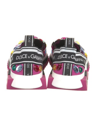 Dolce & Gabbana Colorblock Pattern Crystal Embellishments Sneakers