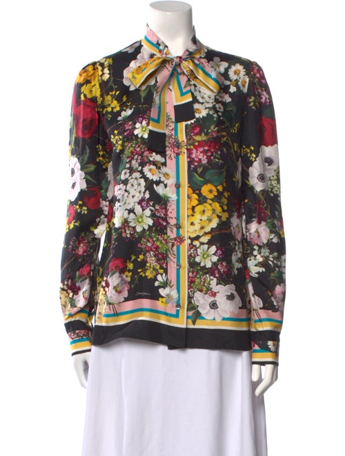 Dolce & Gabbana Silk Floral Print Blouse