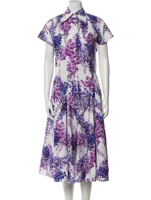 Dolce & Gabbana Floral Print Pleated Accents Skirt Set