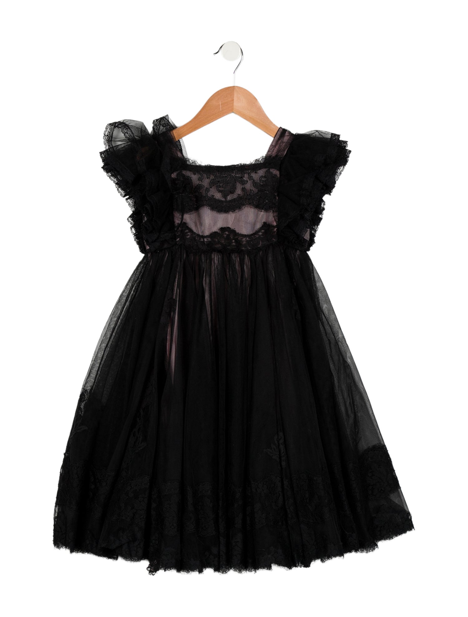 Dolce & Gabbana Girls' Short Sleeve Lace Dress