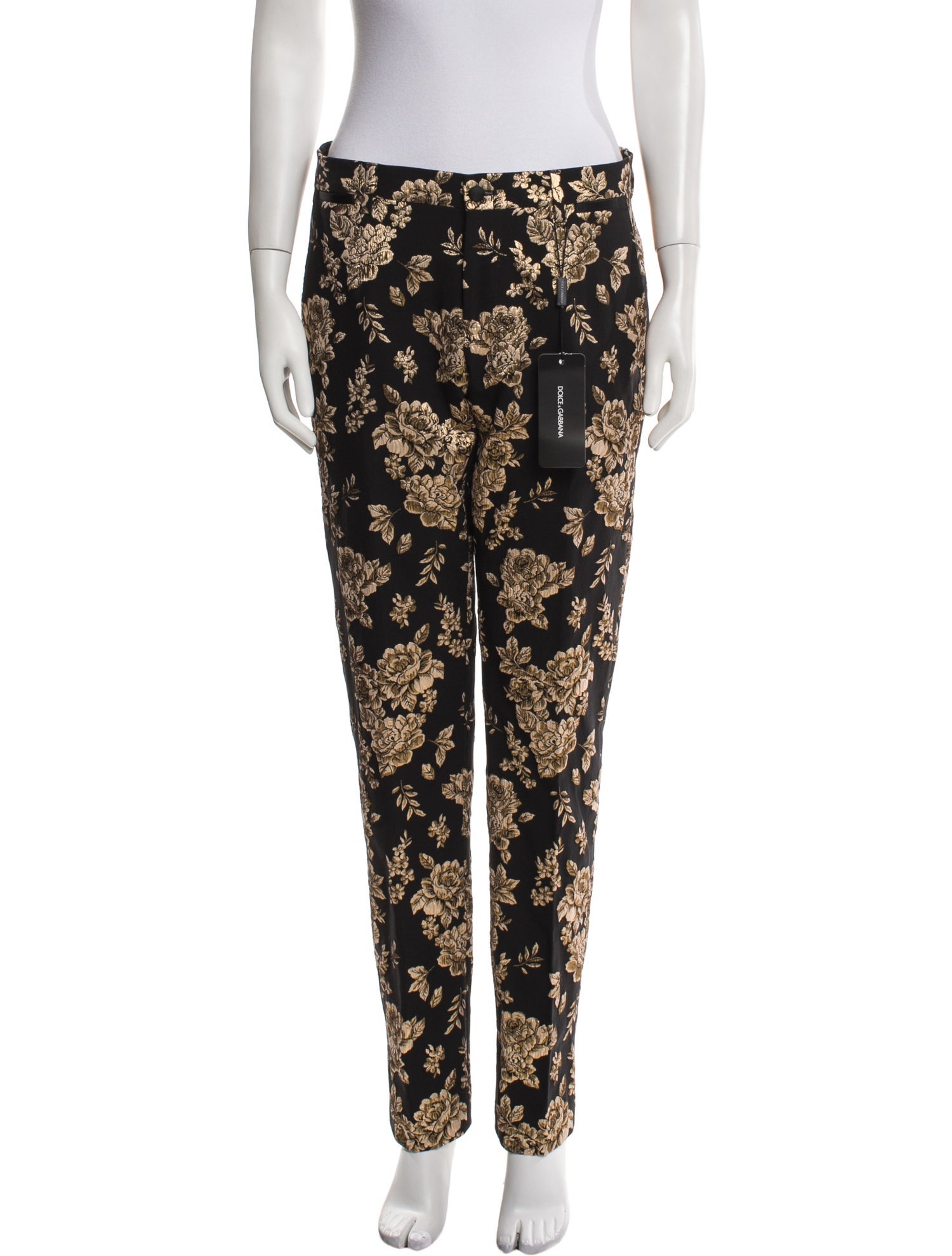 Dolce & Gabbana Satin Straight Leg Pants