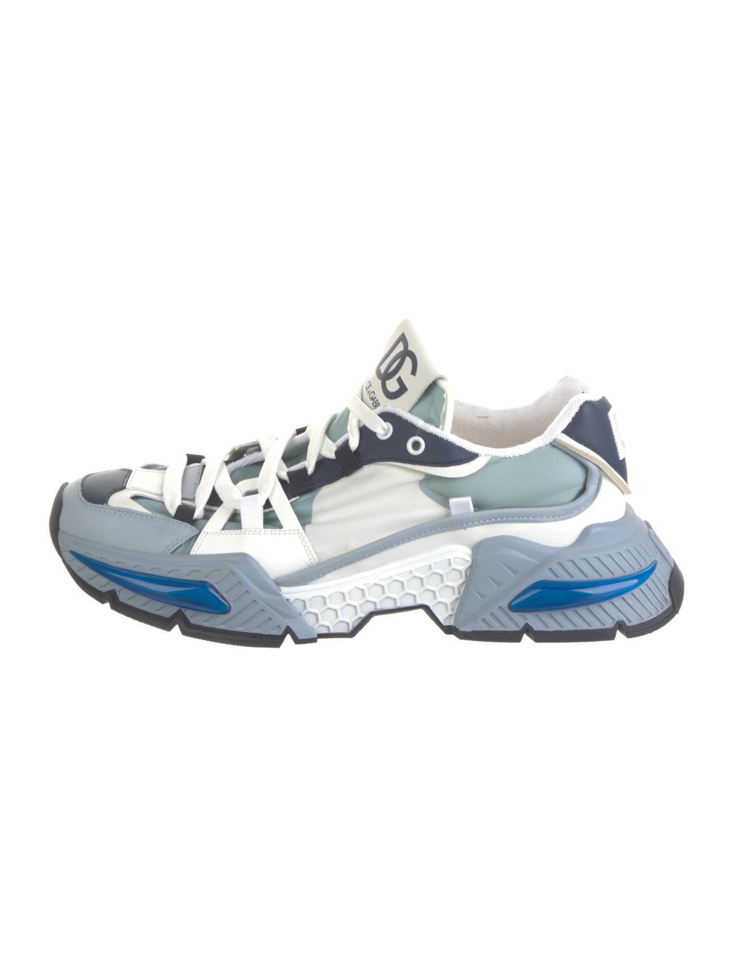 Dolce & Gabbana Leather Colorblock Pattern Sneakers