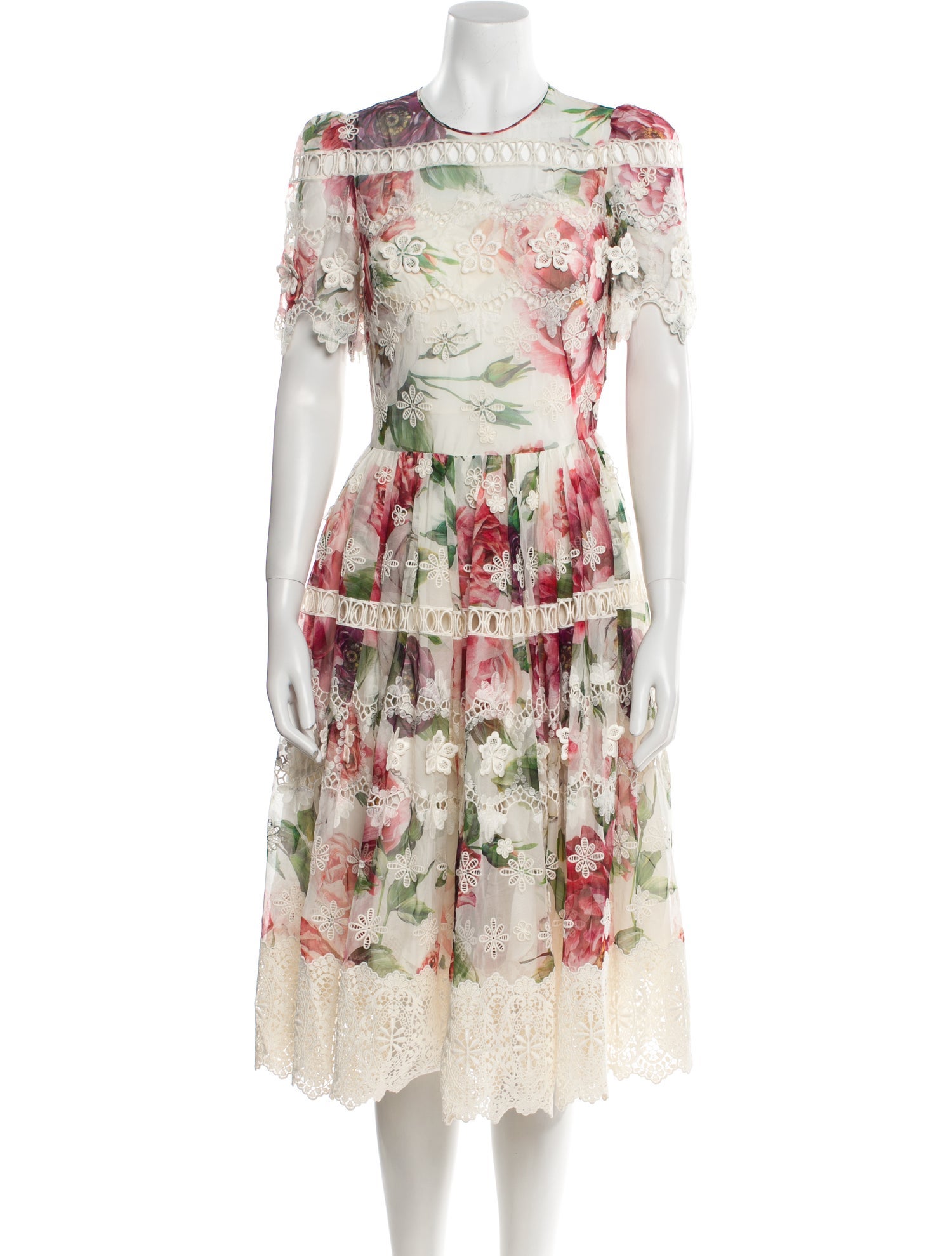 Dolce & Gabbana Silk Midi Length Dress w/ Tags