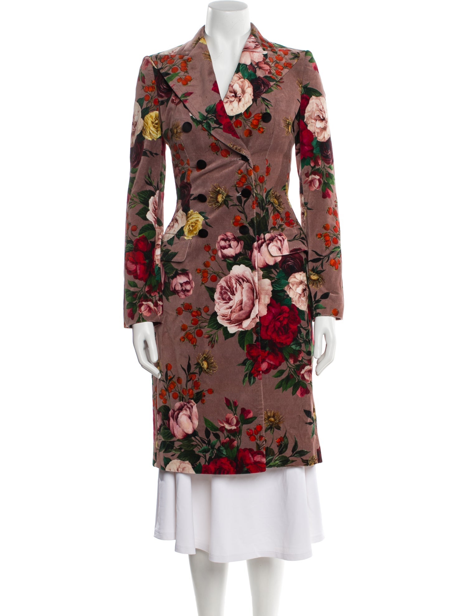 Dolce & Gabbana Floral Print Trench Coat w/ Tags