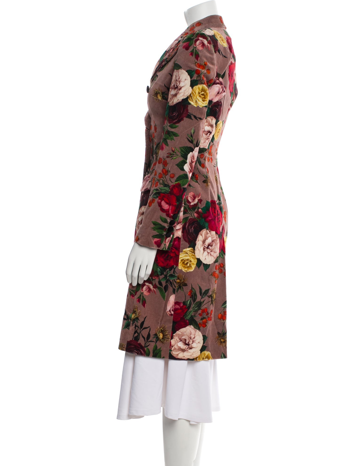 Dolce & Gabbana Floral Print Trench Coat w/ Tags