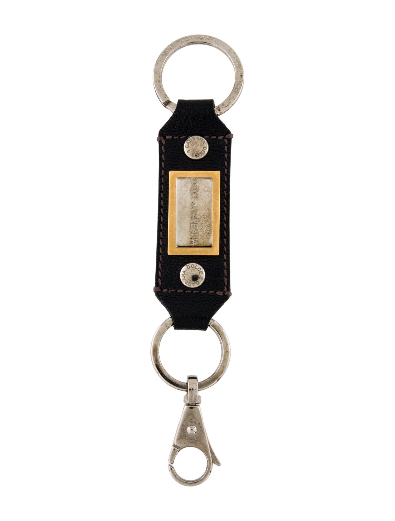 Dolce & Gabbana Logo Leather Keychain