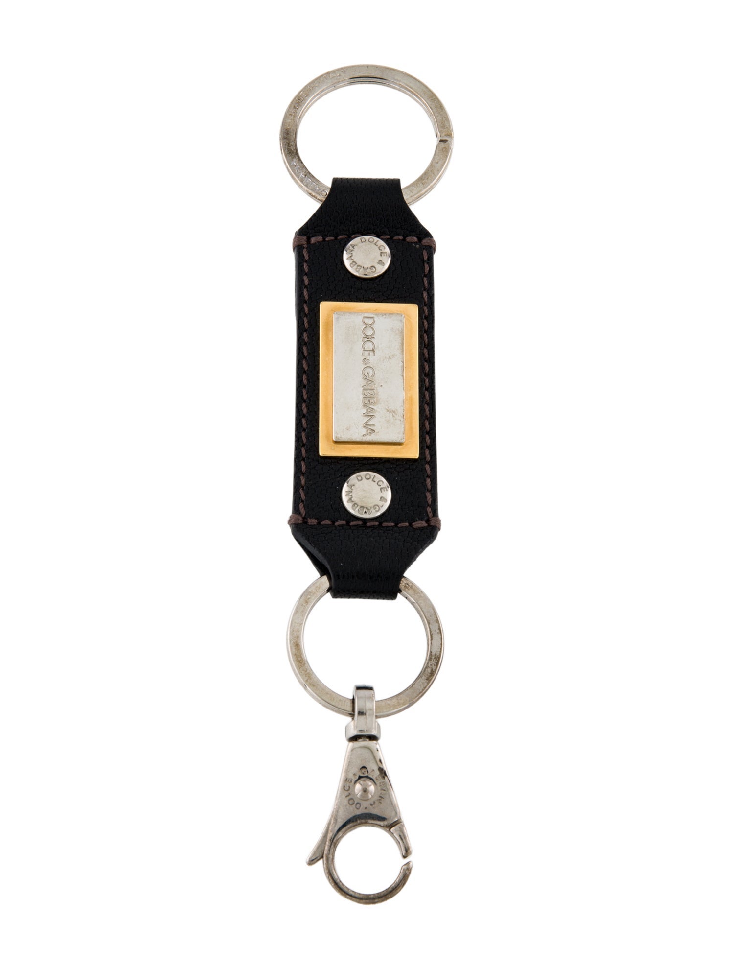 Dolce & Gabbana Logo Leather Keychain