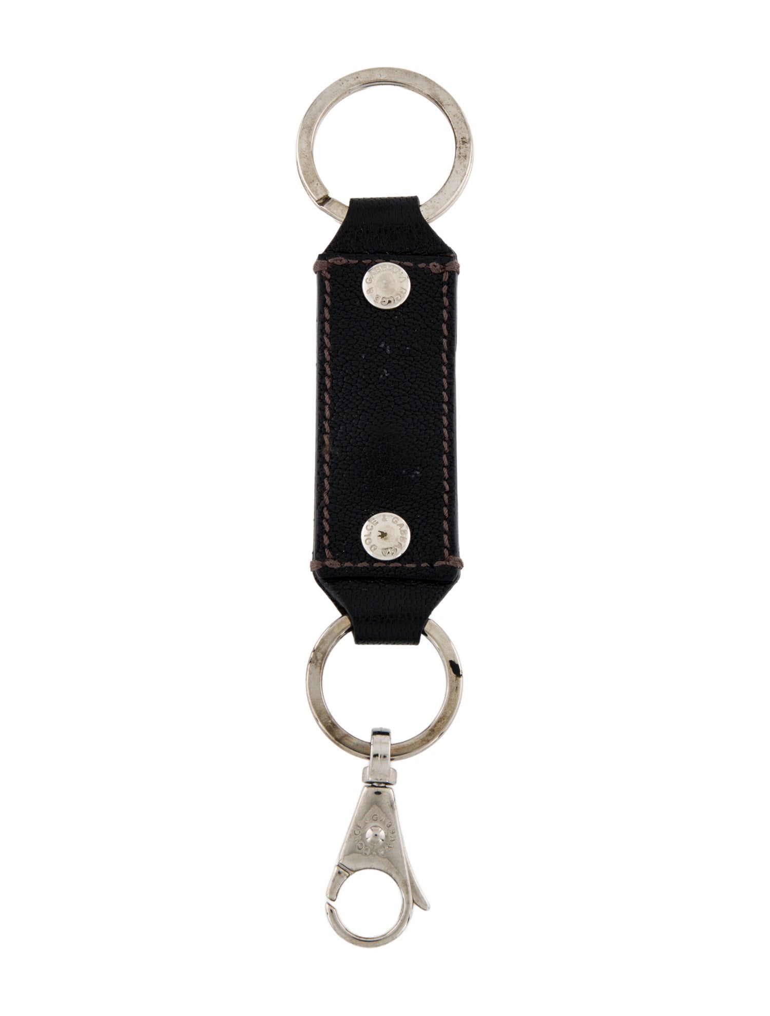 Dolce & Gabbana Logo Leather Keychain