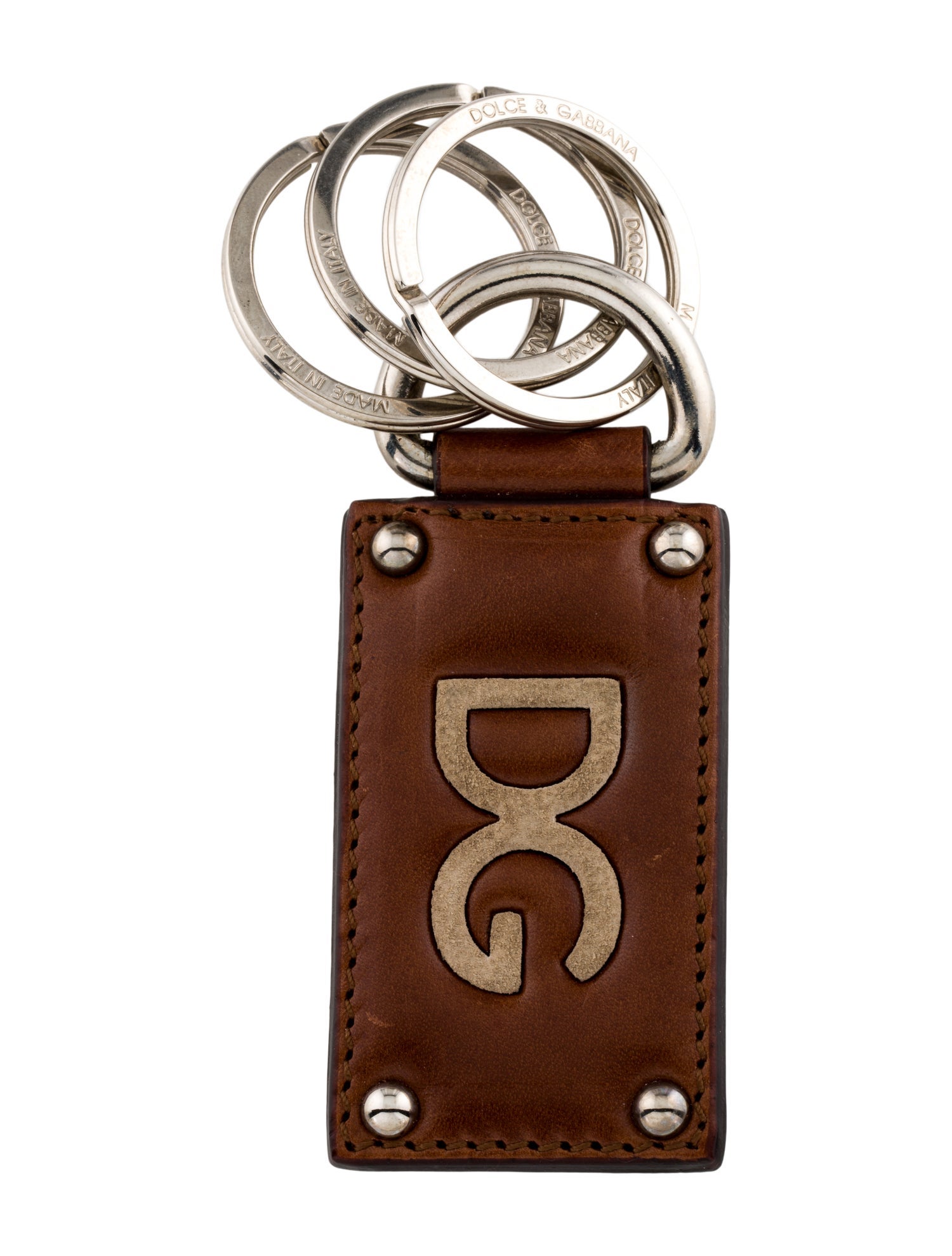 Dolce & Gabbana Logo Leather Keychain