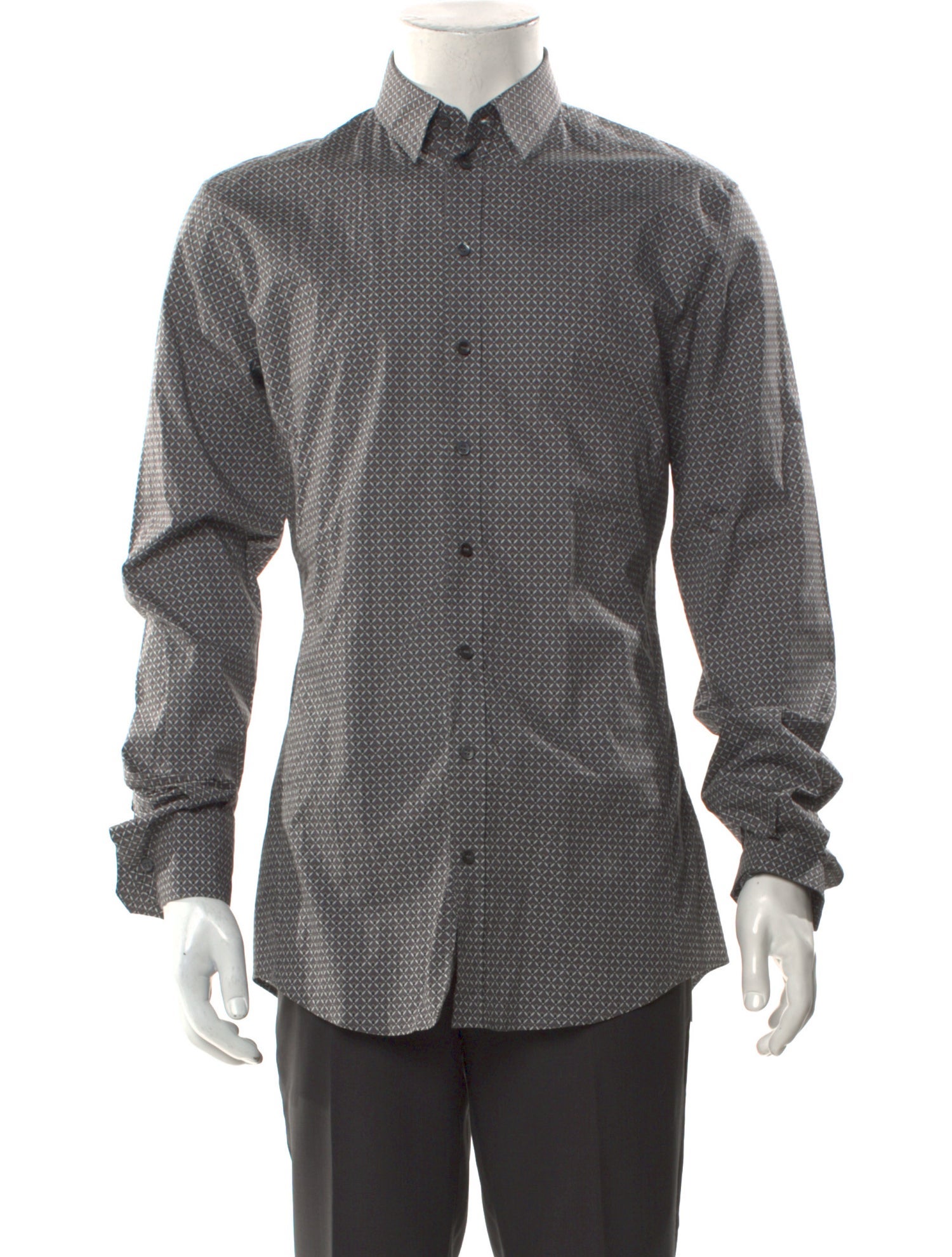 Dolce & Gabbana Printed Long Sleeve Tuxedo Shirt