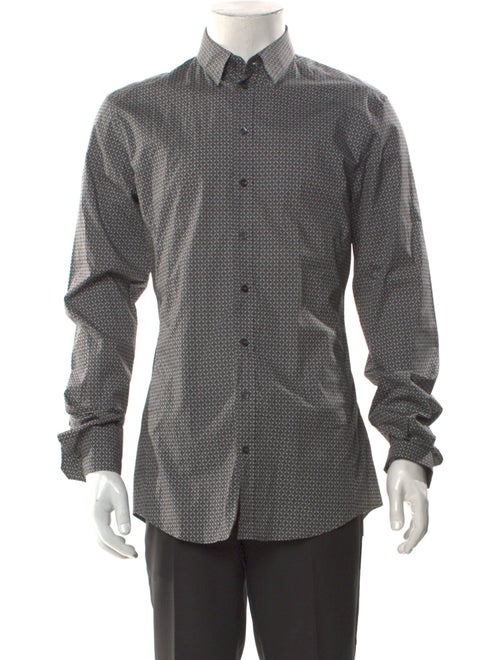 Dolce & Gabbana Printed Long Sleeve Tuxedo Shirt