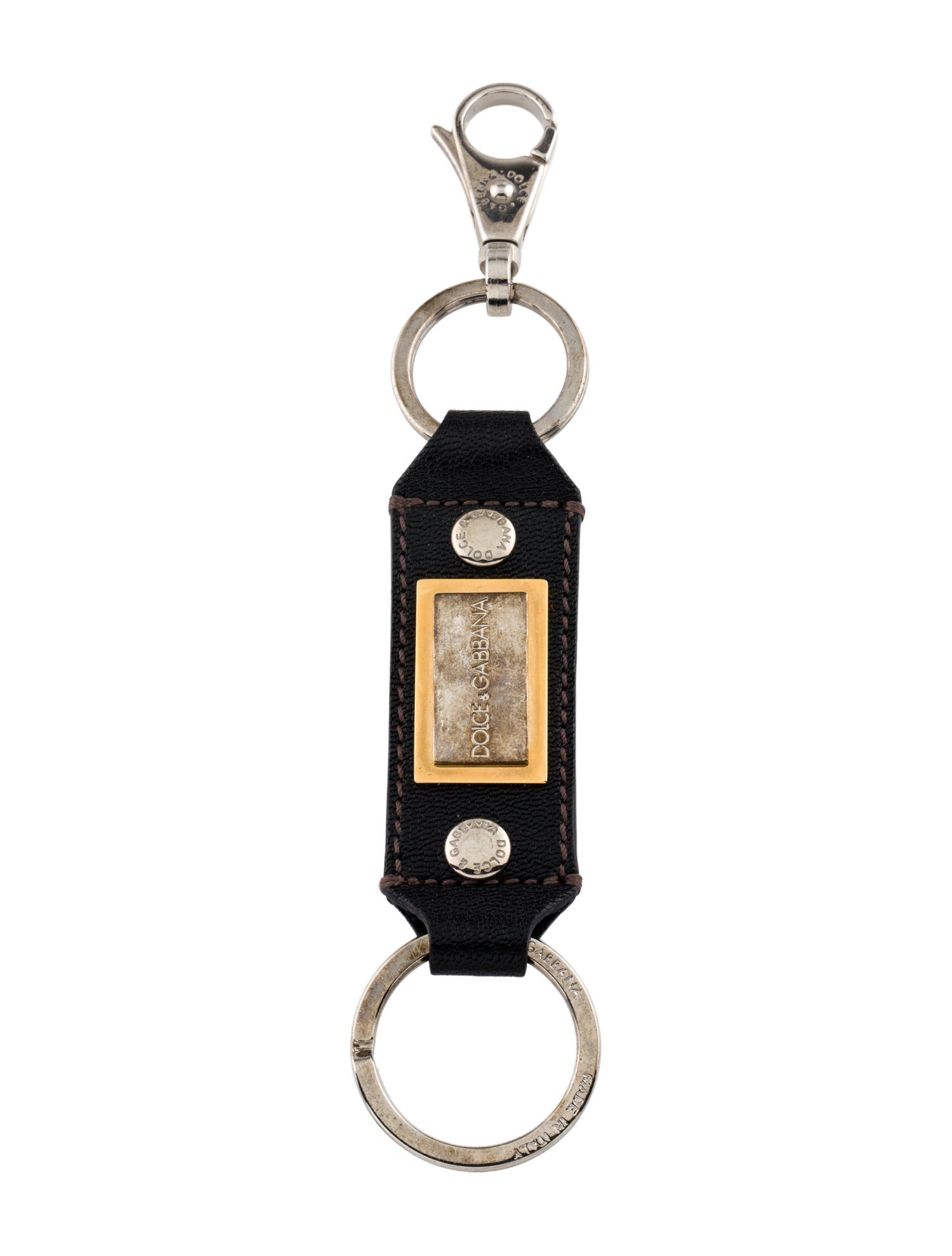 Dolce & Gabbana Logo Leather Keychain
