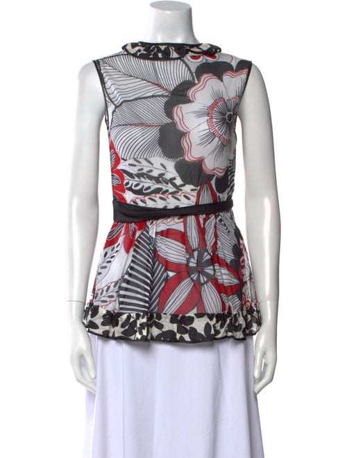 Dolce & Gabbana Printed Scoop Neck Top