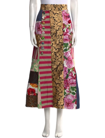 Dolce & Gabbana Floral Print Midi Length Skirt