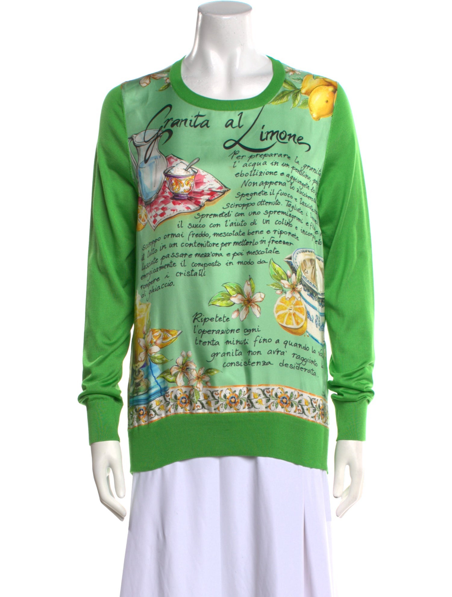 Dolce & Gabbana Silk Graphic Print Sweatshirt