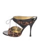 Dolce & Gabbana Ponyhair Animal Print T-Strap Sandals