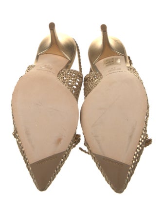 Dolce & Gabbana Leather Bow Accents Slingback Sandals