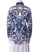 Dolce & Gabbana Printed Long Sleeve Button-Up Top
