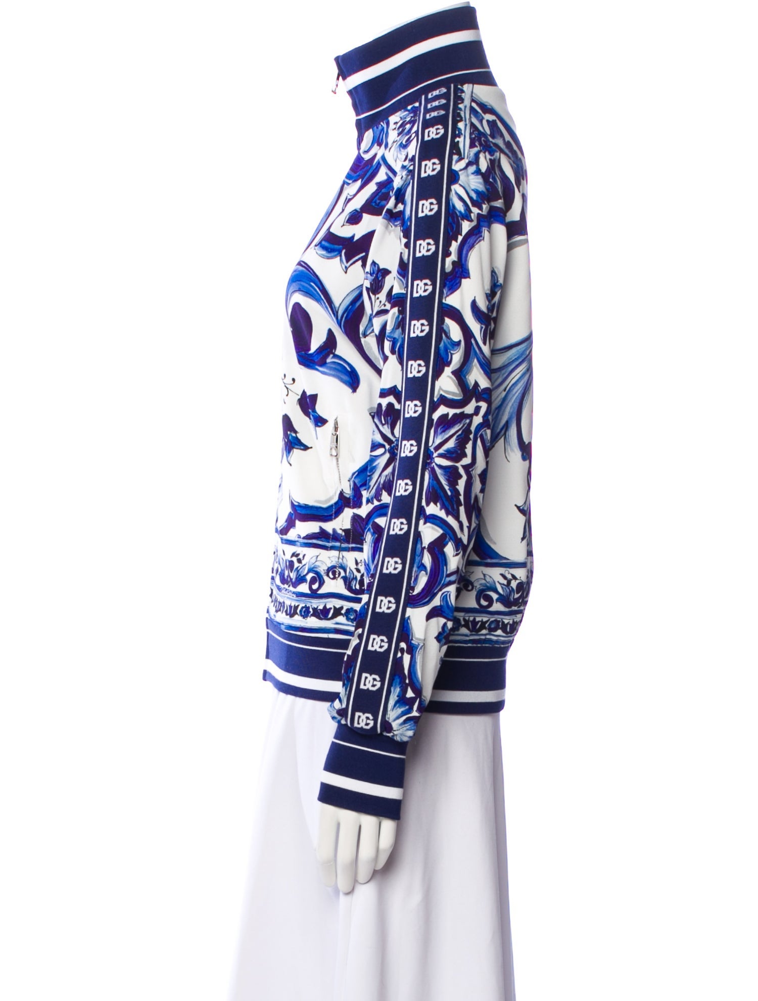 Dolce & Gabbana Silk Floral Print Bomber Jacket