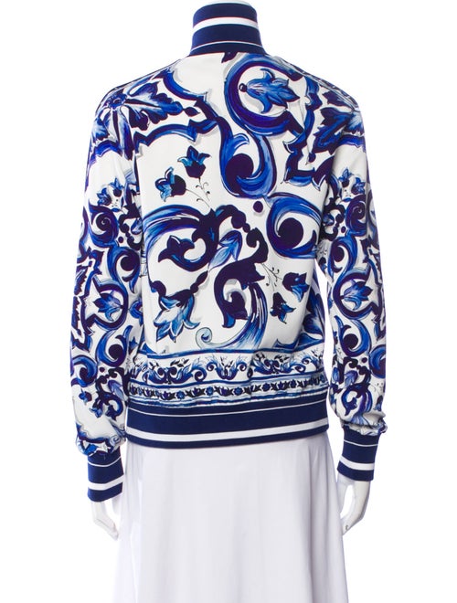 Dolce & Gabbana Silk Floral Print Bomber Jacket