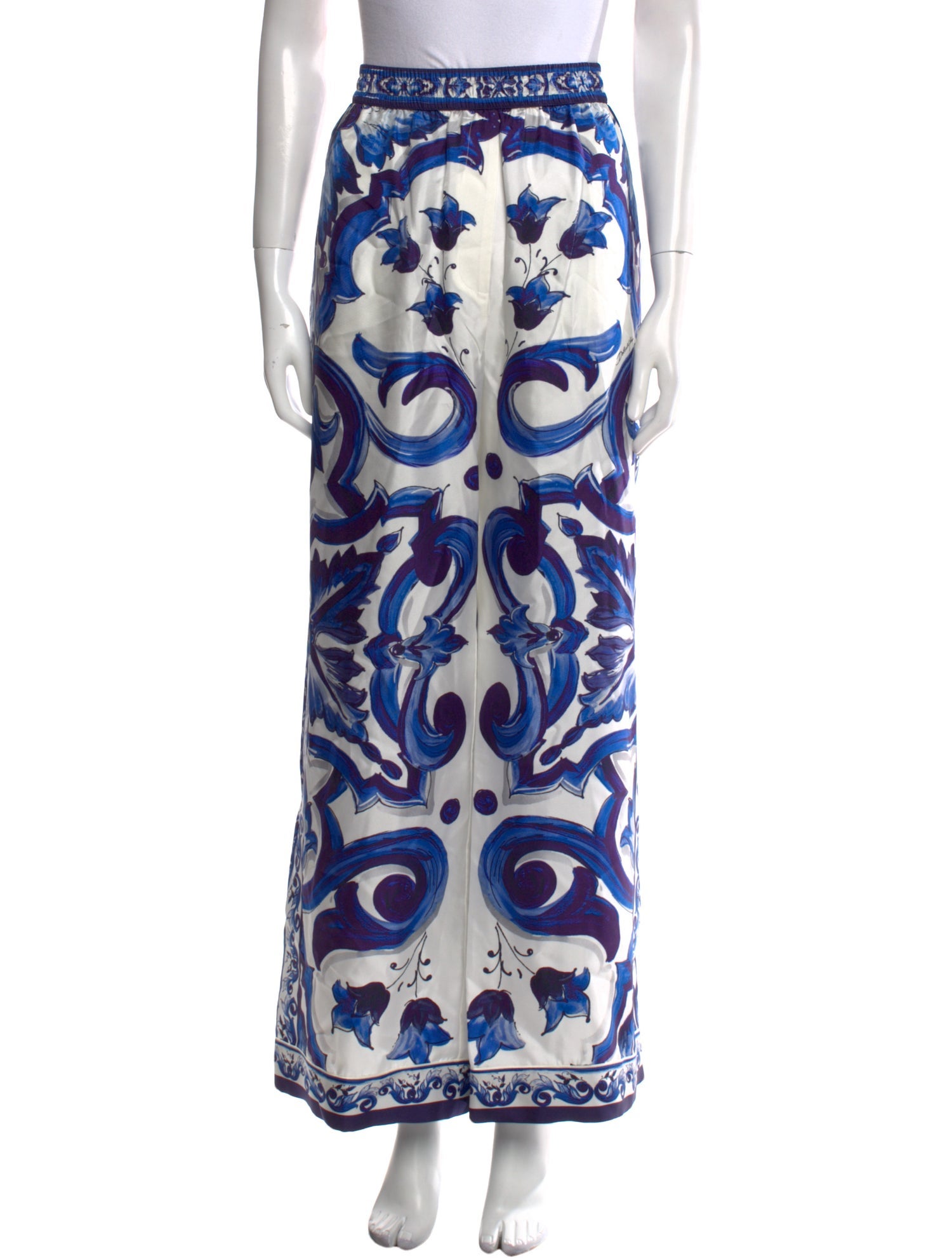 Dolce & Gabbana Silk Wide Leg Pants