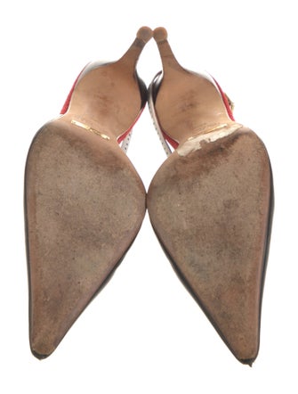 Dolce & Gabbana Leather Colorblock Pattern Slingback Pumps