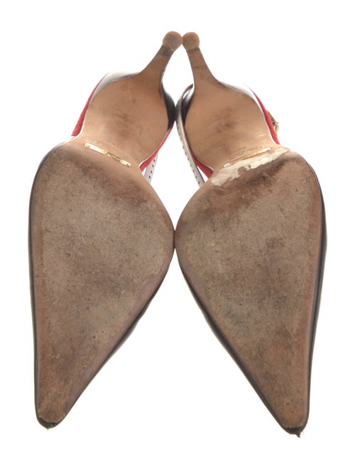 Dolce & Gabbana Leather Colorblock Pattern Slingback Pumps