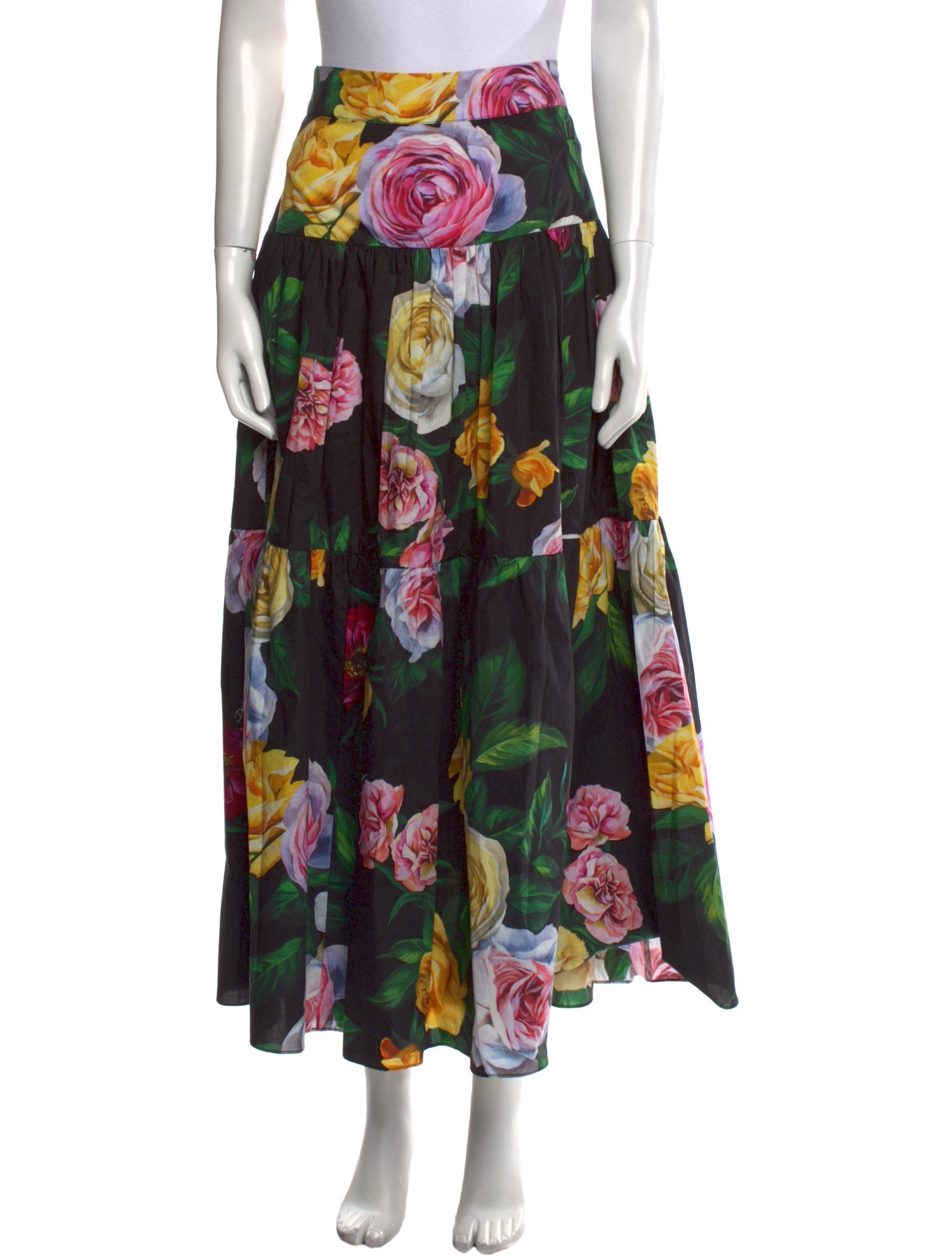 Dolce & Gabbana Floral Print Midi Length Skirt w/ Tags