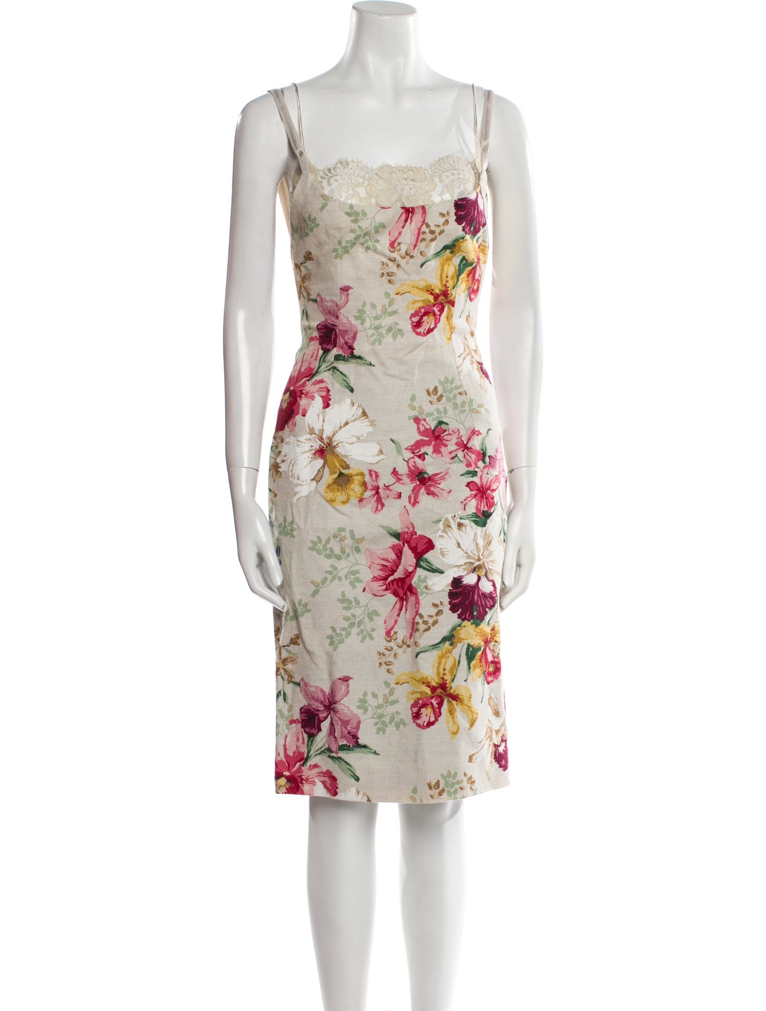 Dolce & Gabbana Linen Knee-Length Dress