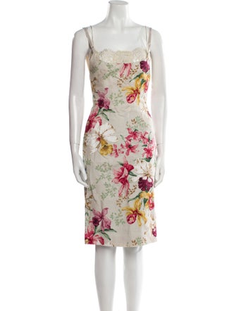 Dolce & Gabbana Linen Knee-Length Dress