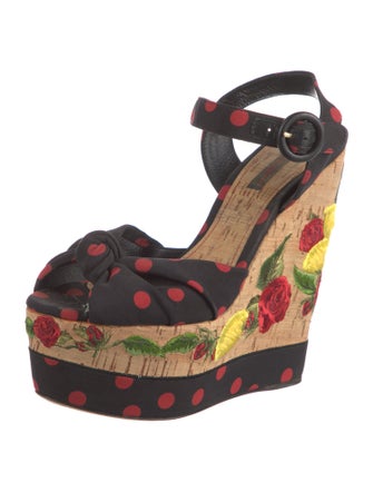 Dolce & Gabbana Printed Embroidered Accent Espadrilles