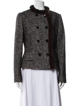 Dolce & Gabbana Virgin Wool Tweed Pattern Fur Jacket