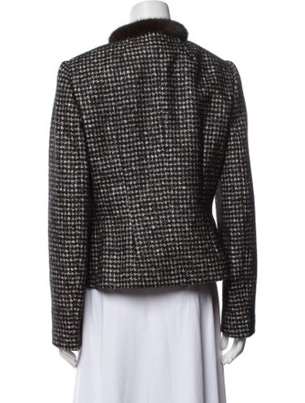 Dolce & Gabbana Virgin Wool Tweed Pattern Fur Jacket
